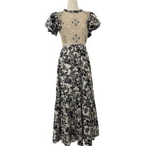 Ollari Arabella Crochet Maxi Dress Boho Floral NWT | Fits like S